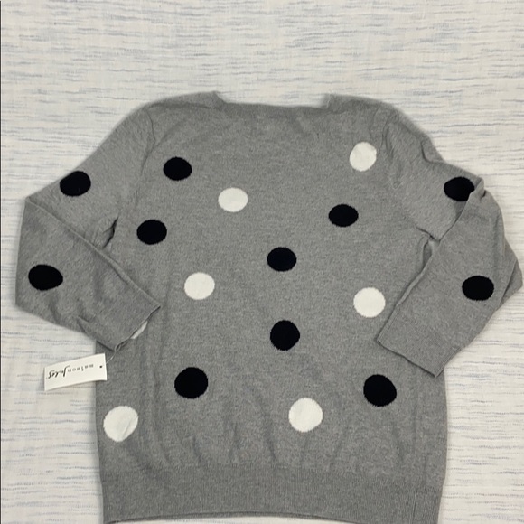 Maison Jules Gray Polka Dot Sweater Medium - Picture 4 of 6